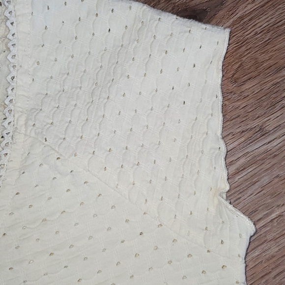 Free People Cream/Yellow Lace Embroidered Top, Size Medium - Picture 9 of 12